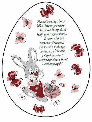 Jajo wielkanocne z szczęśliwym zajączkiem